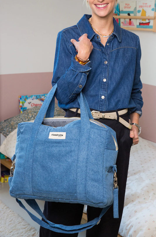 Darcy l'anti sac à langer - Denim clair upcyclé