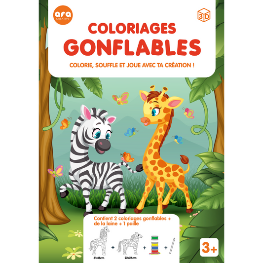 Coloriage gonflable - Zèbre-Girafe