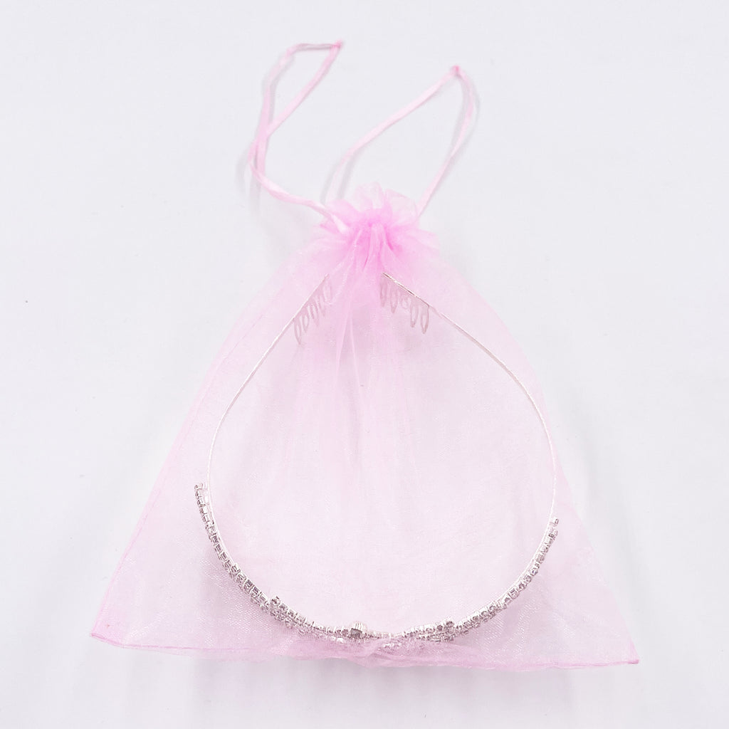 Diadème - Coeur strass en sachet organza