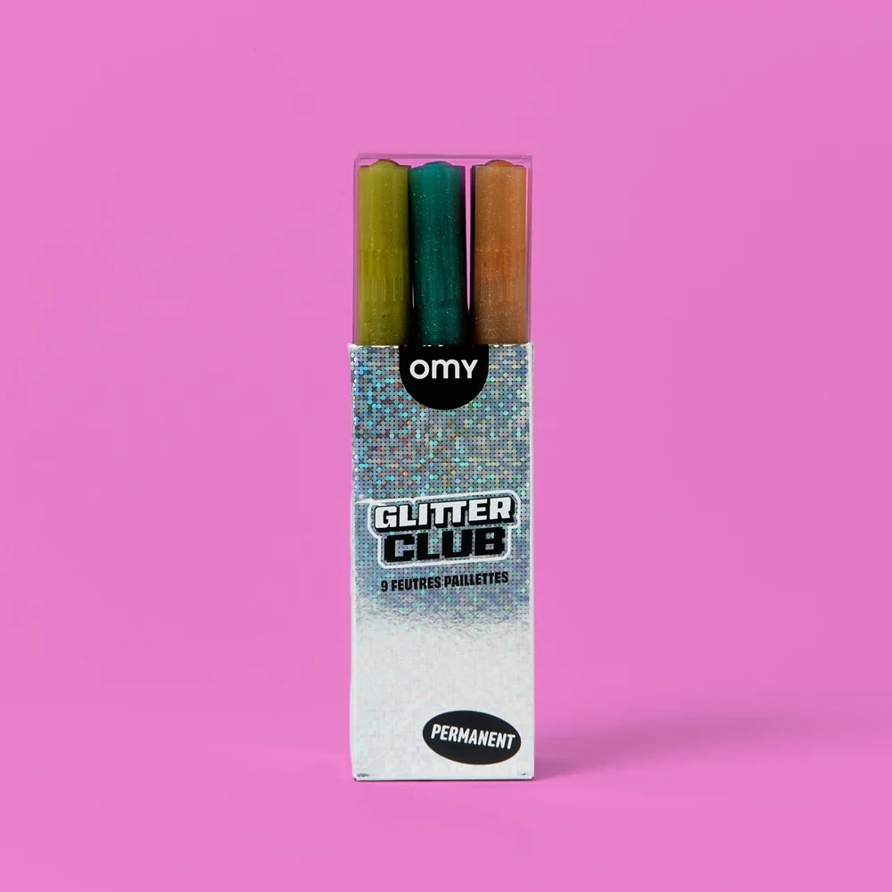 Feutres Glitter (9 couleurs Paillettes)