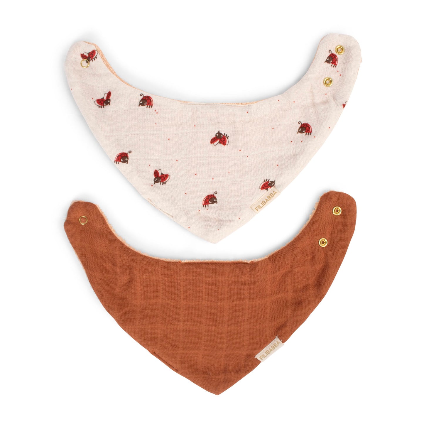 Lot de 2 bavoirs bandanas - Lucky + Amber Brown