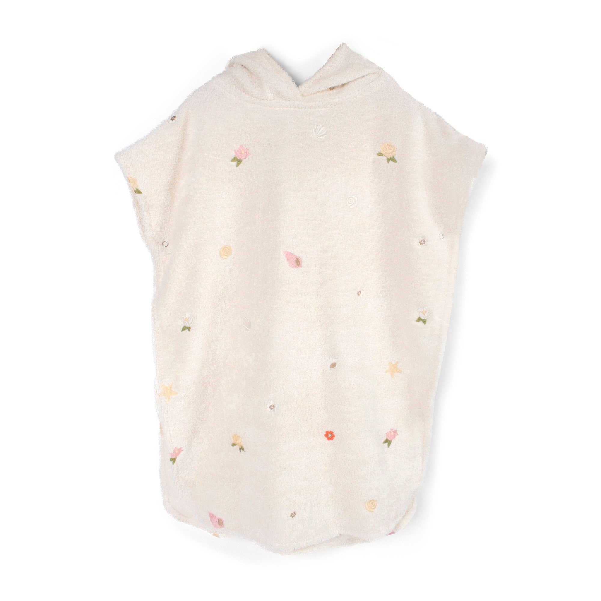 Poncho de plage brodé GOTS - Ocean Blossom