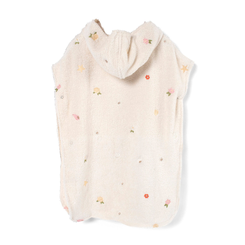 Poncho de plage brodé GOTS - Ocean Blossom