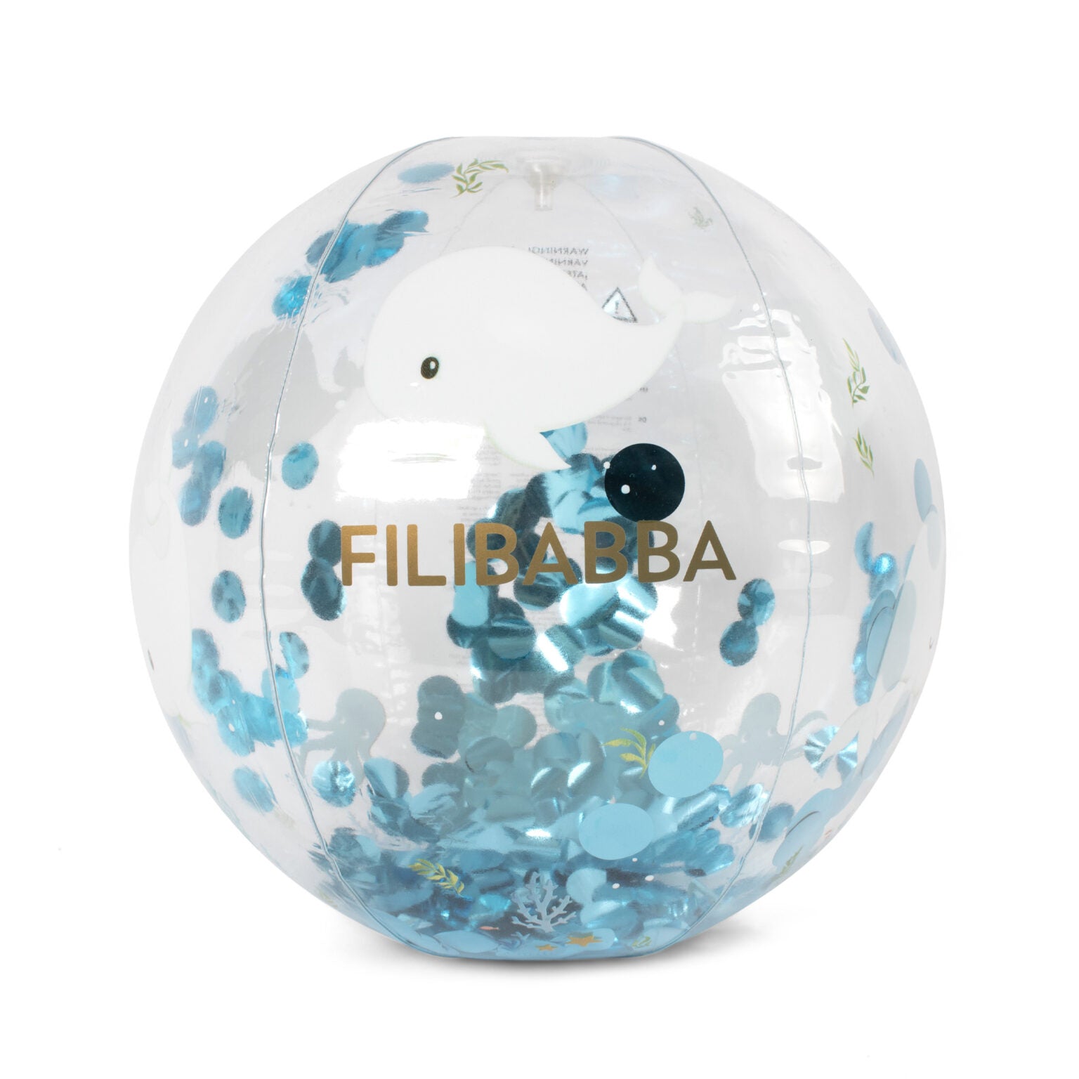 Ballon de plage avec confetti - Les contes de Christian la Baleine