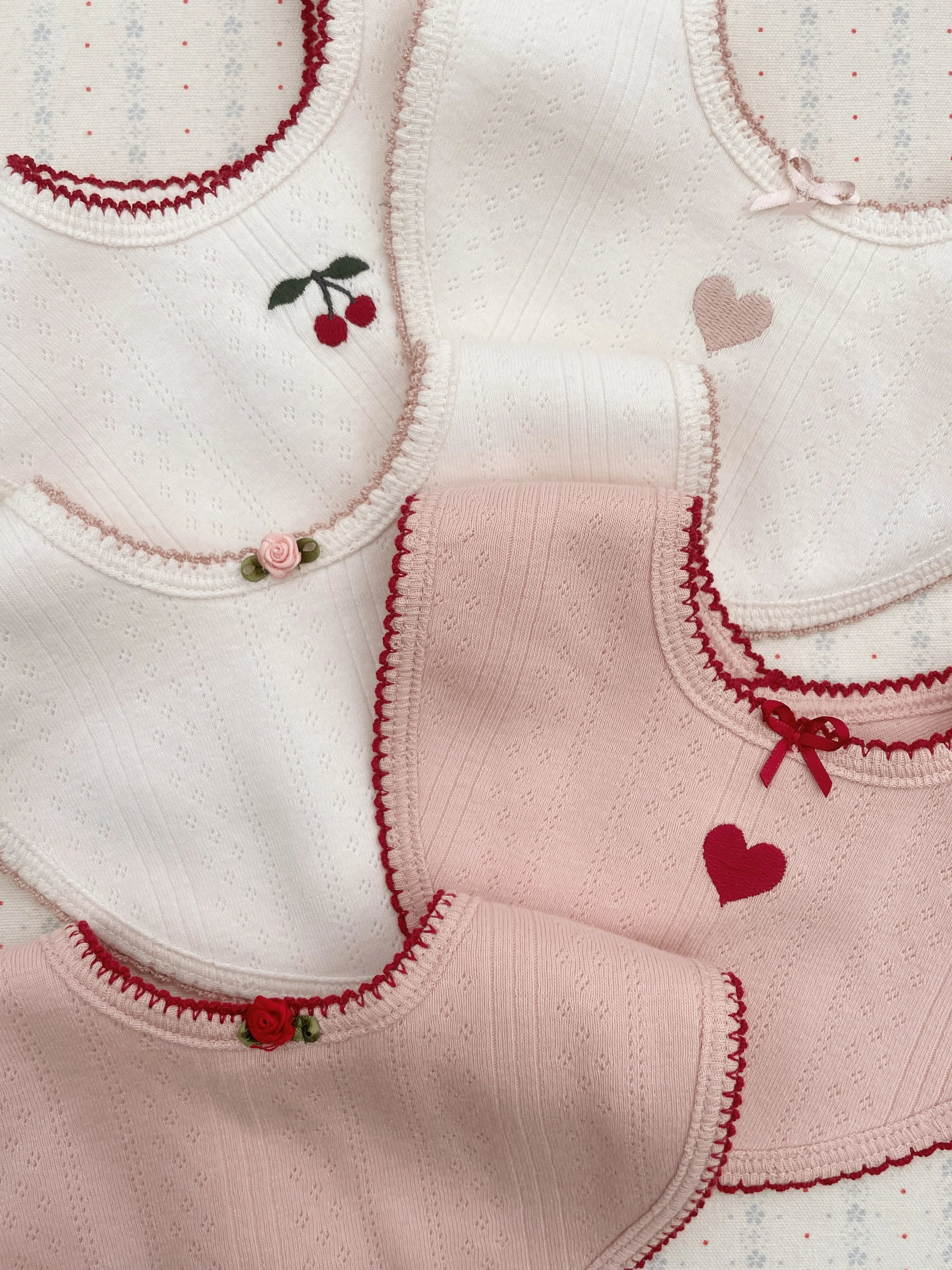 Lot de 5 bavoirs minna - rose/white mix