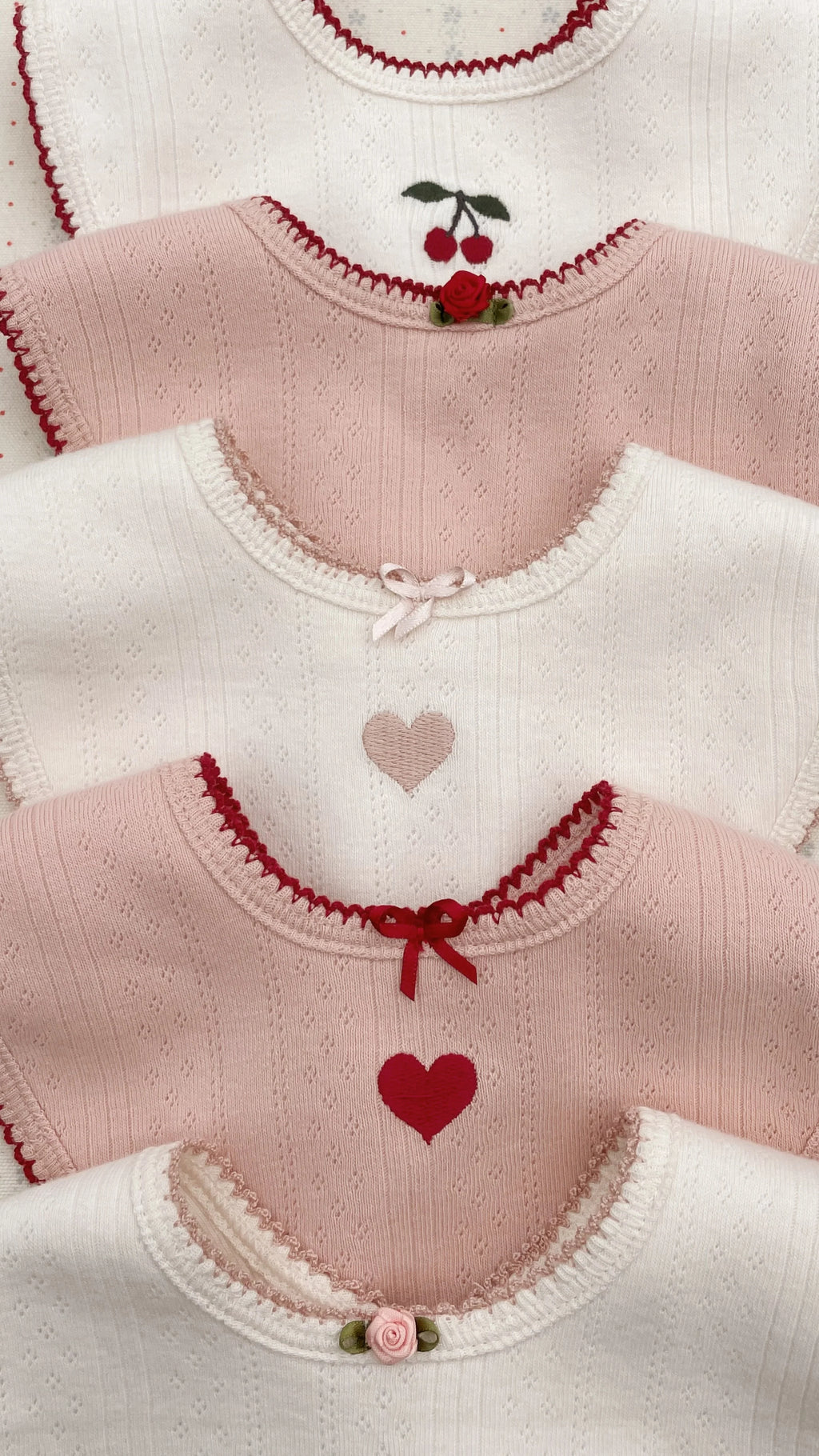 Lot de 5 bavoirs minna - rose/white mix