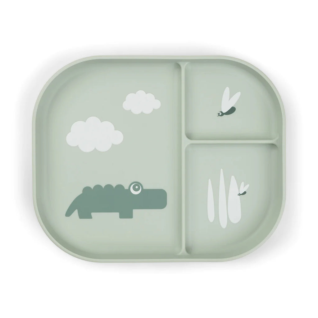 Assiette compartimentée - verte croco