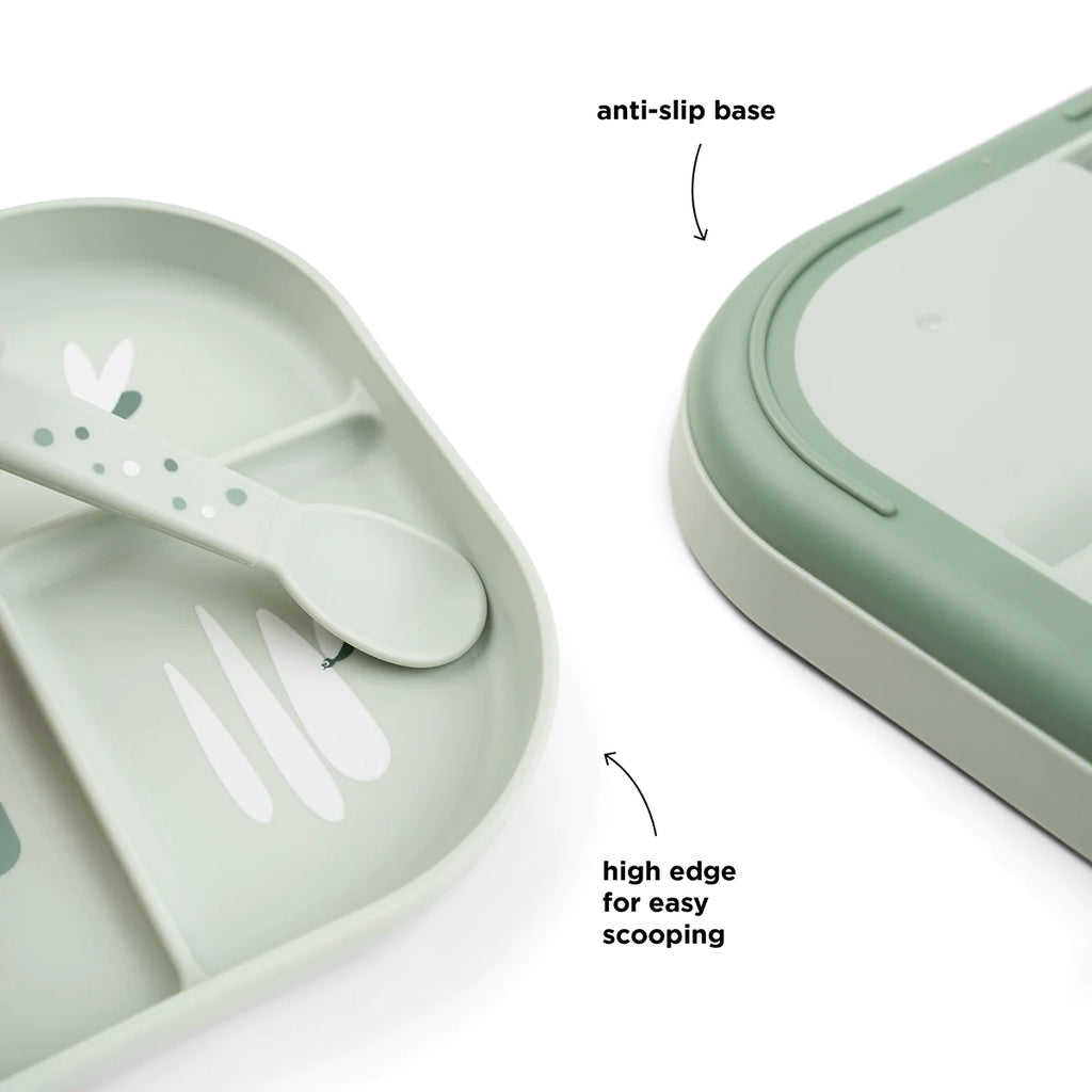 Assiette compartimentée - verte croco
