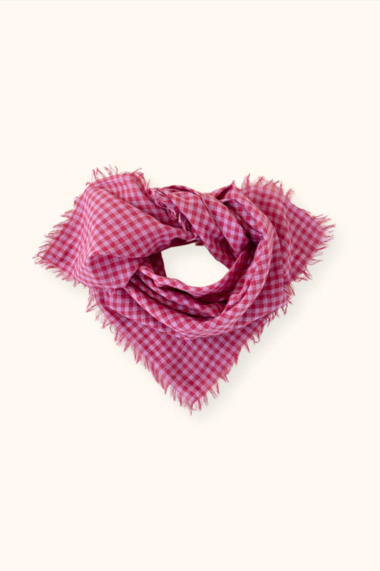 Small Foulard Manika "Khadi" - Fuchsia
