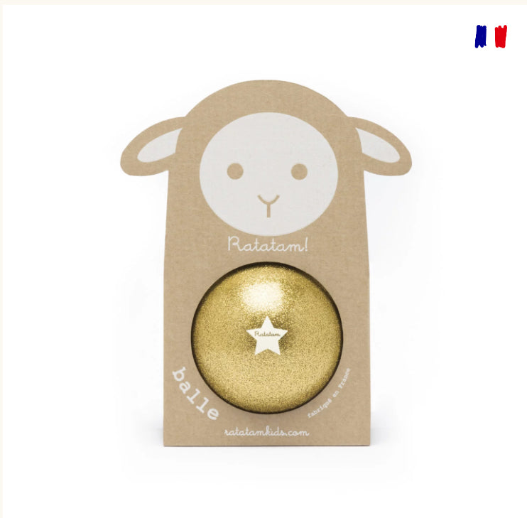 Balle de manipulation doré 10 cm - Mouton