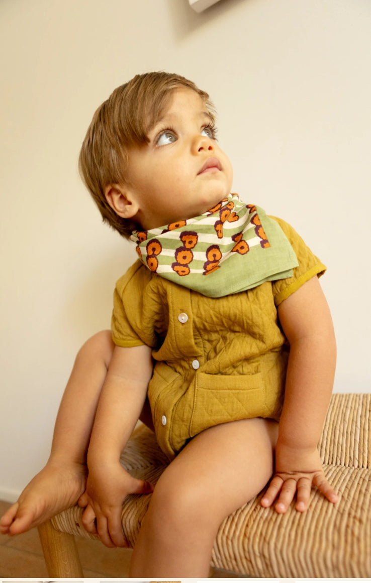 Small Foulard Manika "Pop Corn" - Olive
