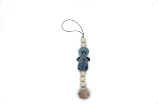 Attache tétine animal Bleu en silicone