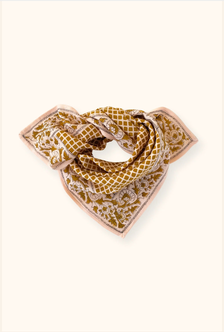 Small Foulard Manika "Mosaïc" - Tobacco