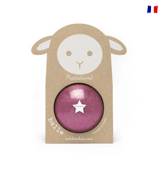 Ballon mouton pailleté 10 cm – Rose