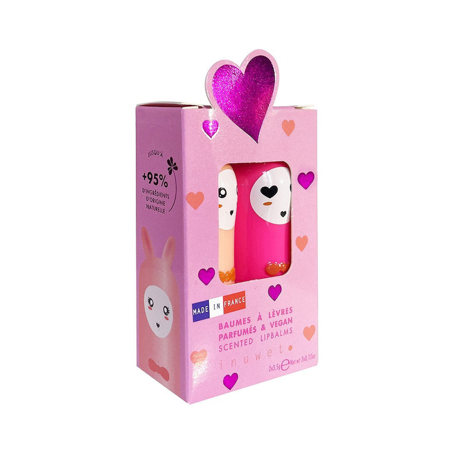 Coffret duo baumes à lèvres Carla Vanille Coco & Cerise - INUWET