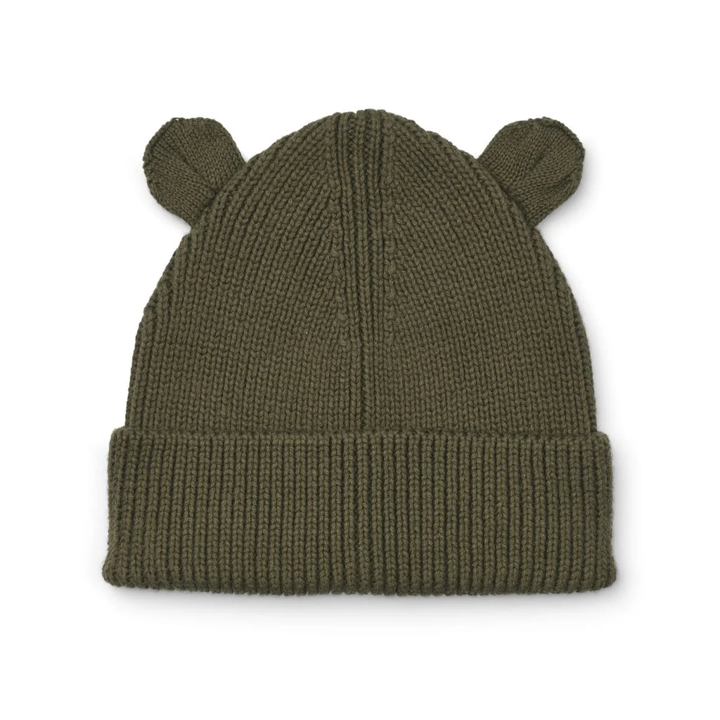 Bonnet en tricot côtelé avec oreilles d’ours Gina - Army brown