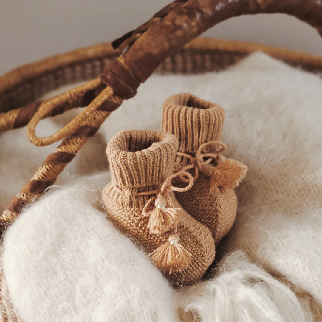 Chaussons bébé noisette