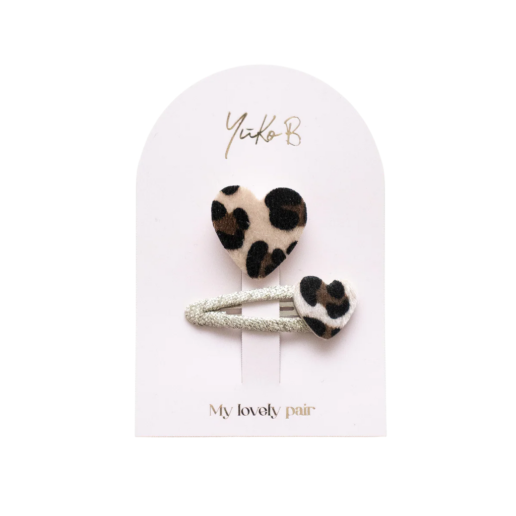 Duo Barrettes & Broche Enfant - My Lovely Pair Léopard - YUKO B