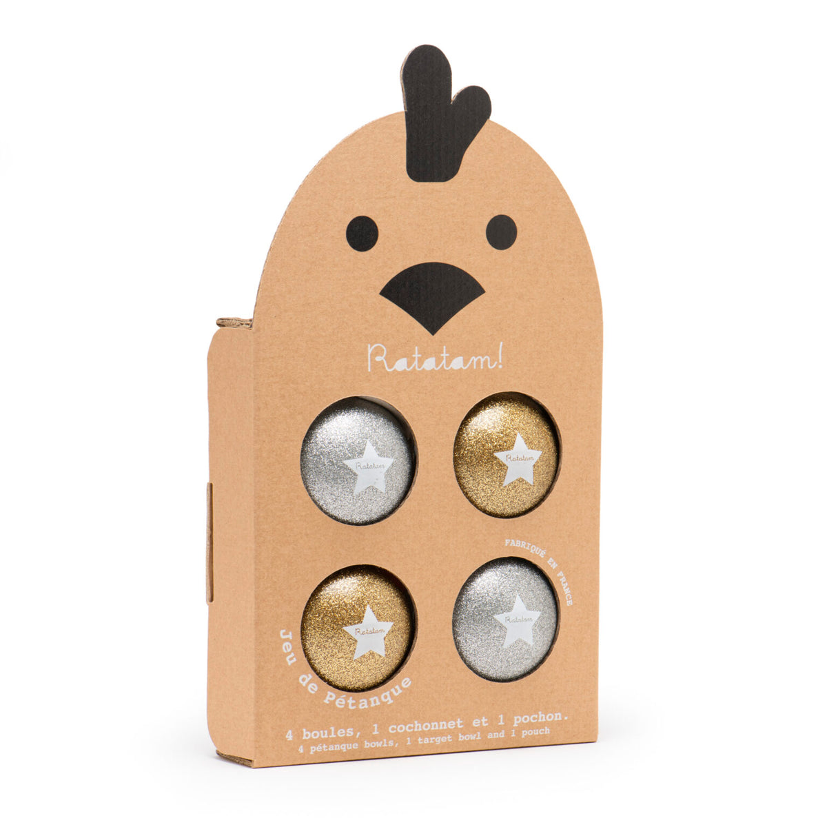 Jeu de boules pailleté – Or et argent