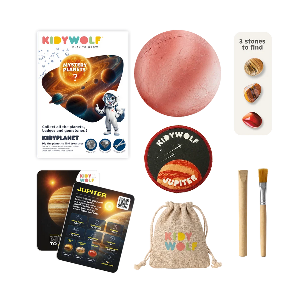 KIDYPLANÈTE Coffret mystère « planète à explorer » avec pierres semi-précieuses