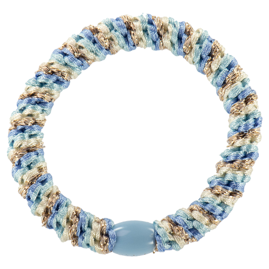 Élastiques à cheveux - MIX BLEU CLAIR ET OR PAILLETTES