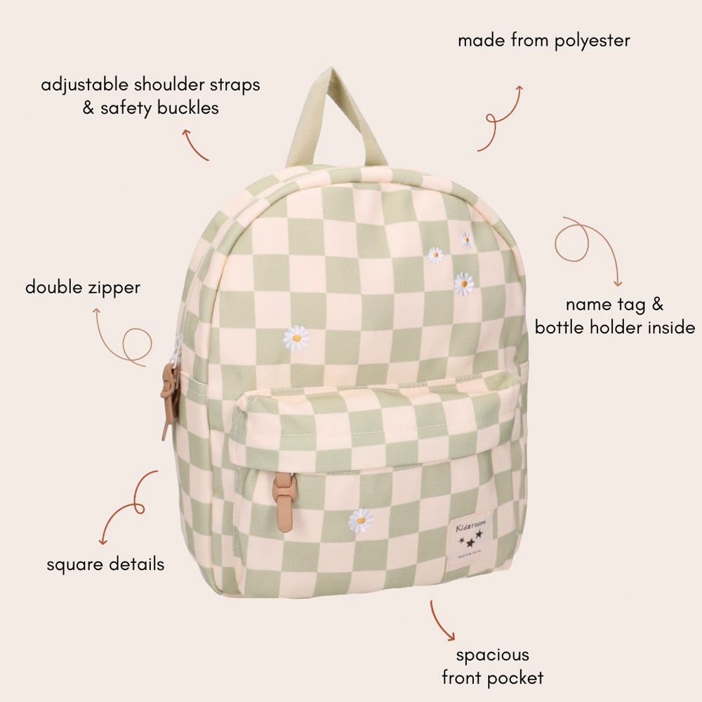 Kidzroom – Sac à dos enfant  Nostalgia – Pâquerettes beige/ vert
