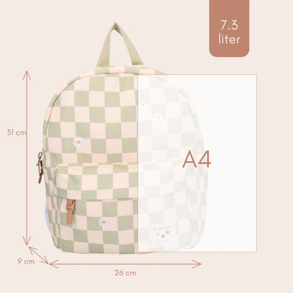 Kidzroom – Sac à dos enfant  Nostalgia – Pâquerettes beige/ vert
