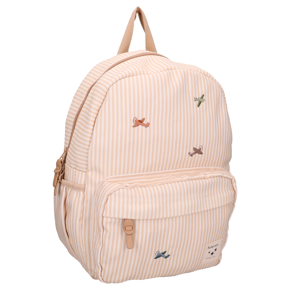Kidzroom – Sac à dos enfant  Nostalgia – Rayures avions beige