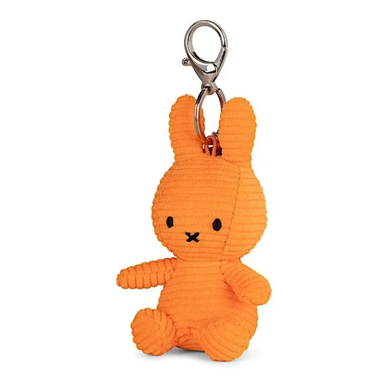 Miffy Porte Clés Velours Côtelé - Orange Fluo