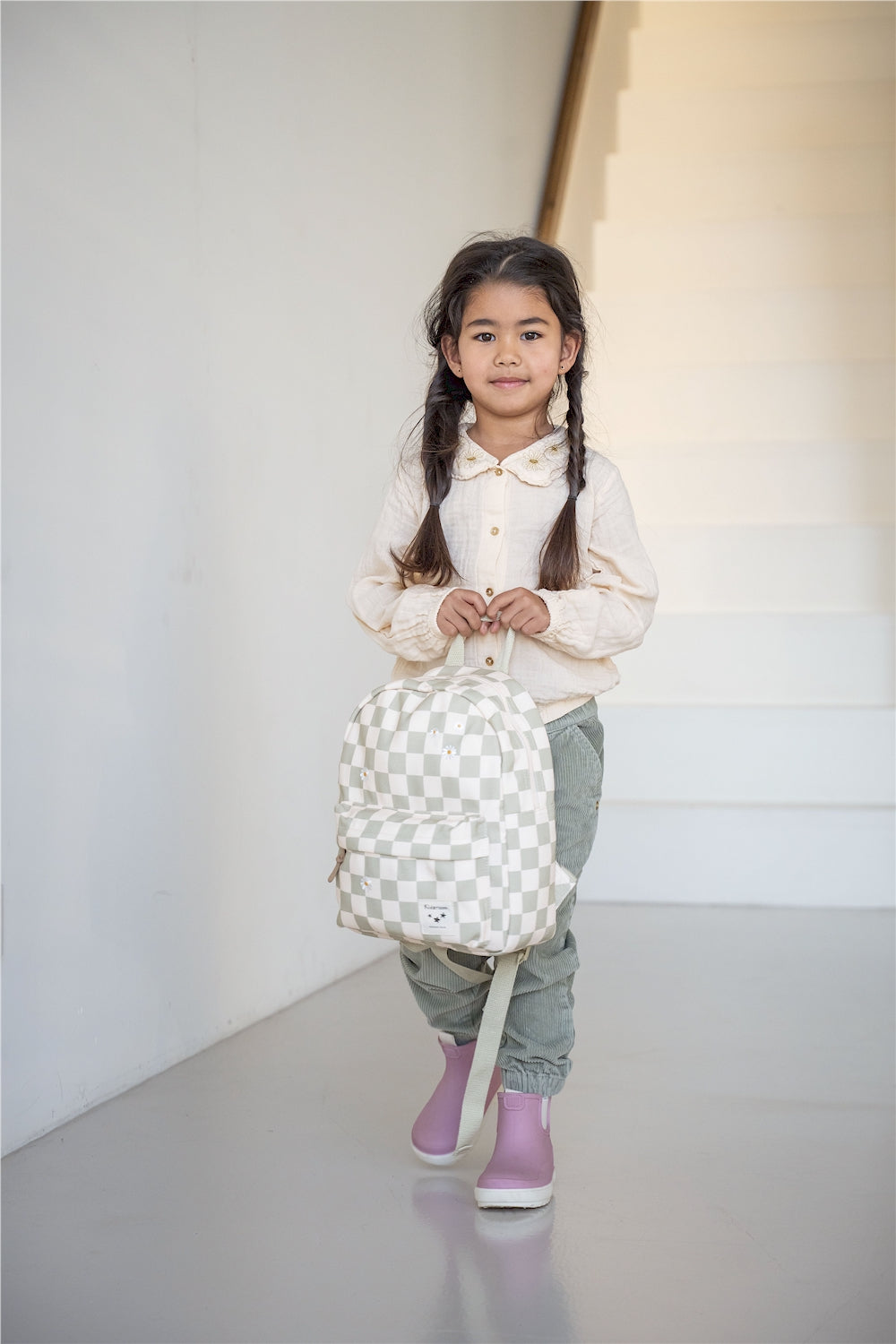 Kidzroom – Sac à dos enfant  Nostalgia – Pâquerettes beige/ vert