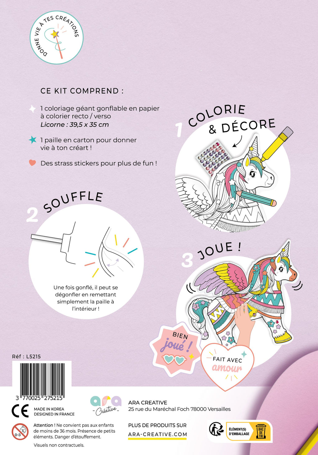 Coloriages gonflables Licorne
