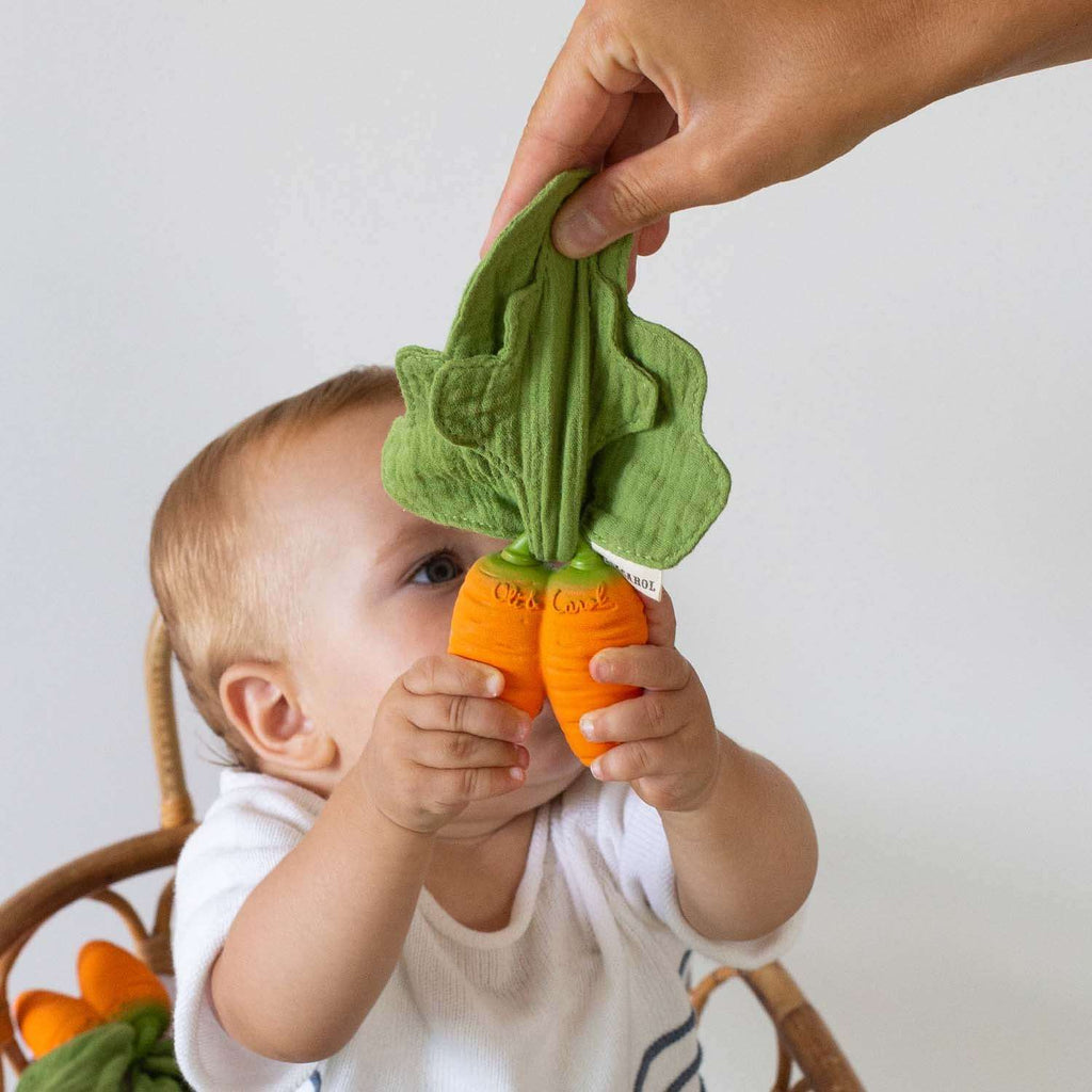 Cathy la carotte Mini Doudou-Anneau Dentition Bébé