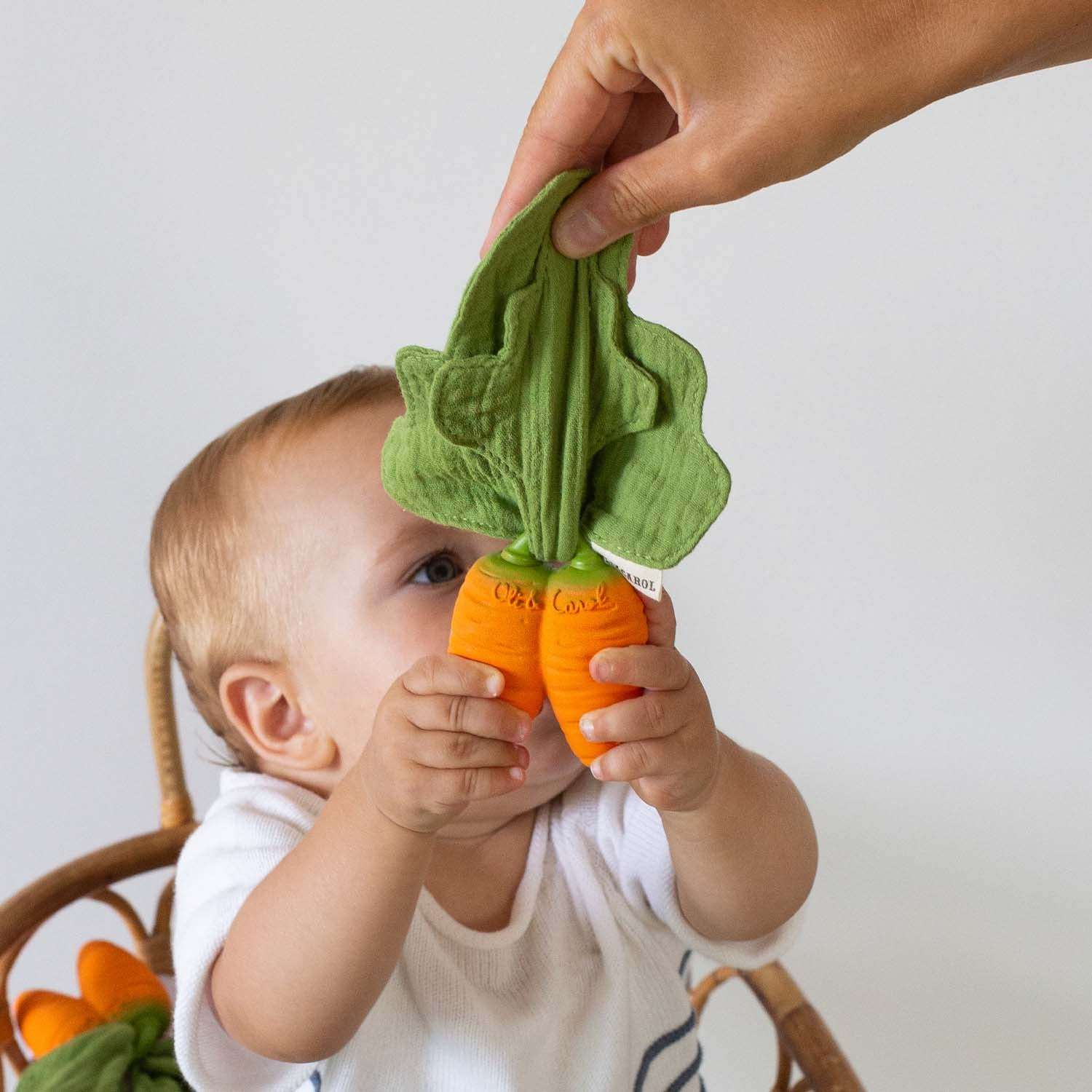 Cathy la carotte Mini Doudou-Anneau Dentition Bébé
