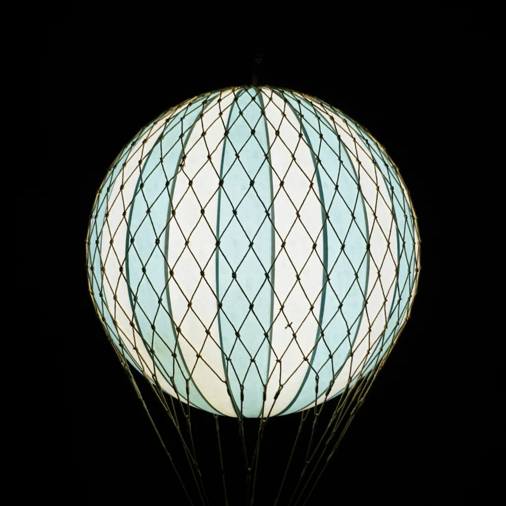 MOYENNE MONTGOLFIÈRE ÉCLAIRÉE LED - BLEU CLAIR
