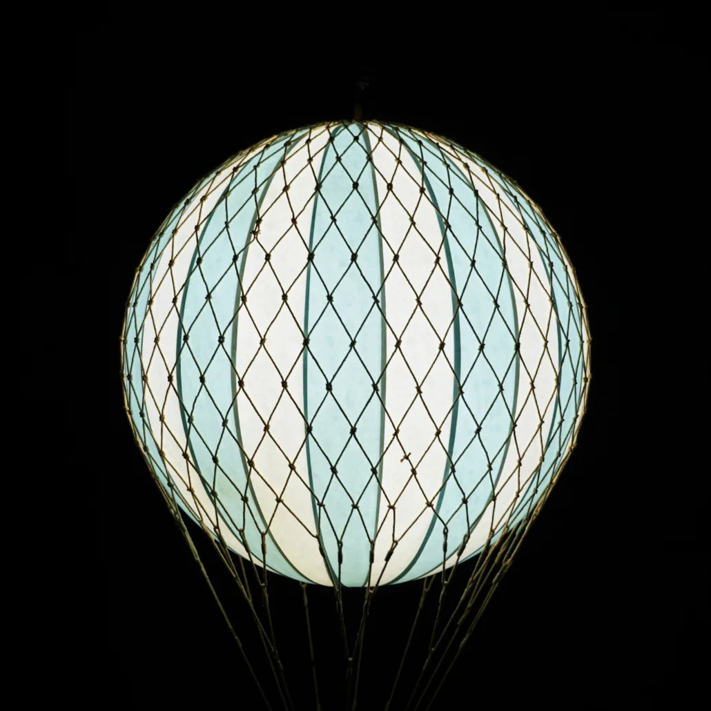 MOYENNE MONTGOLFIÈRE ÉCLAIRÉE LED - BLEU CLAIR