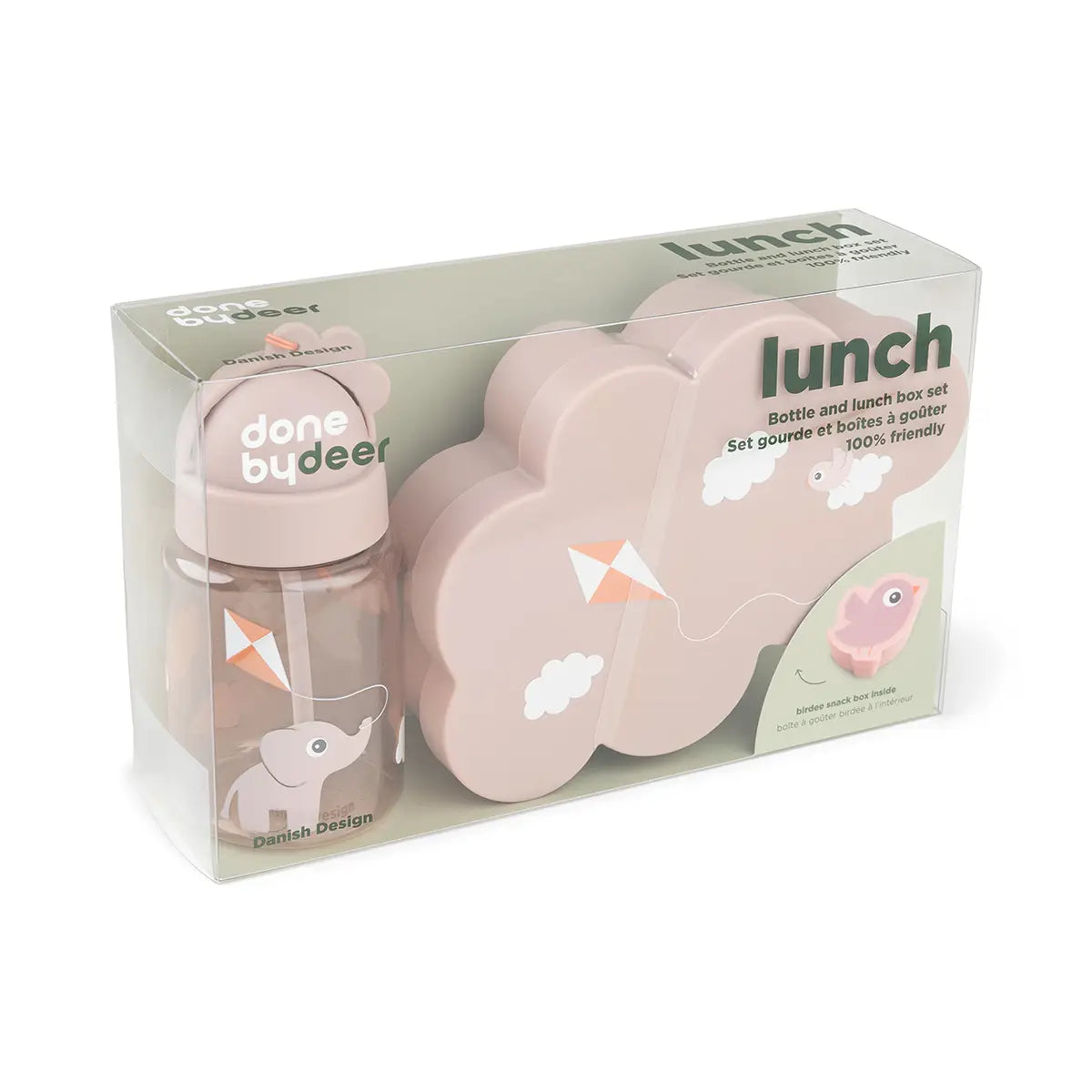 Boîte à lunch et à collation avec bouteille à paille - Aire de jeux - Poudre