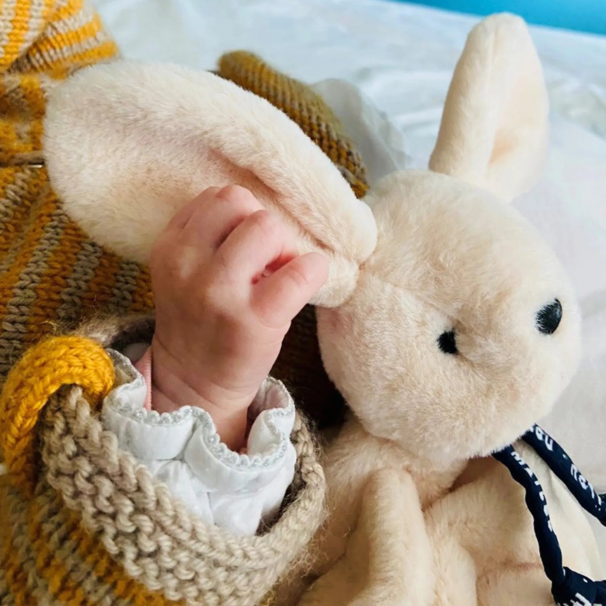 Doudou plat Lapin Dorlotin – Beige