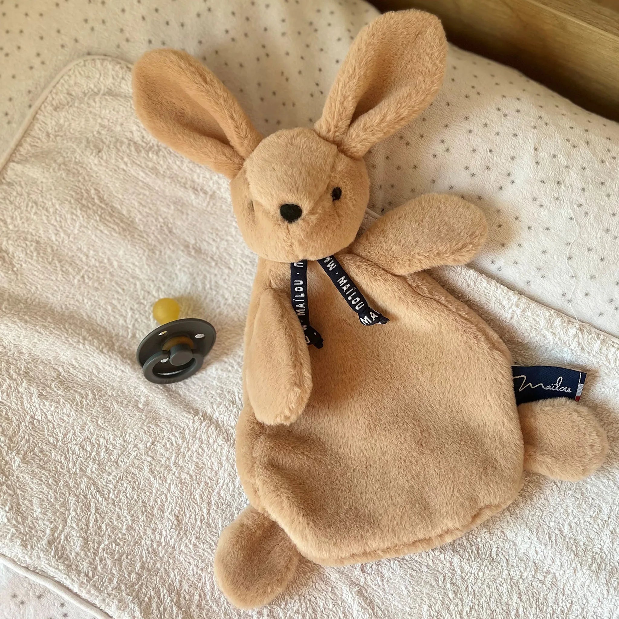 Doudou plat Lapin Dorlotin – Beige
