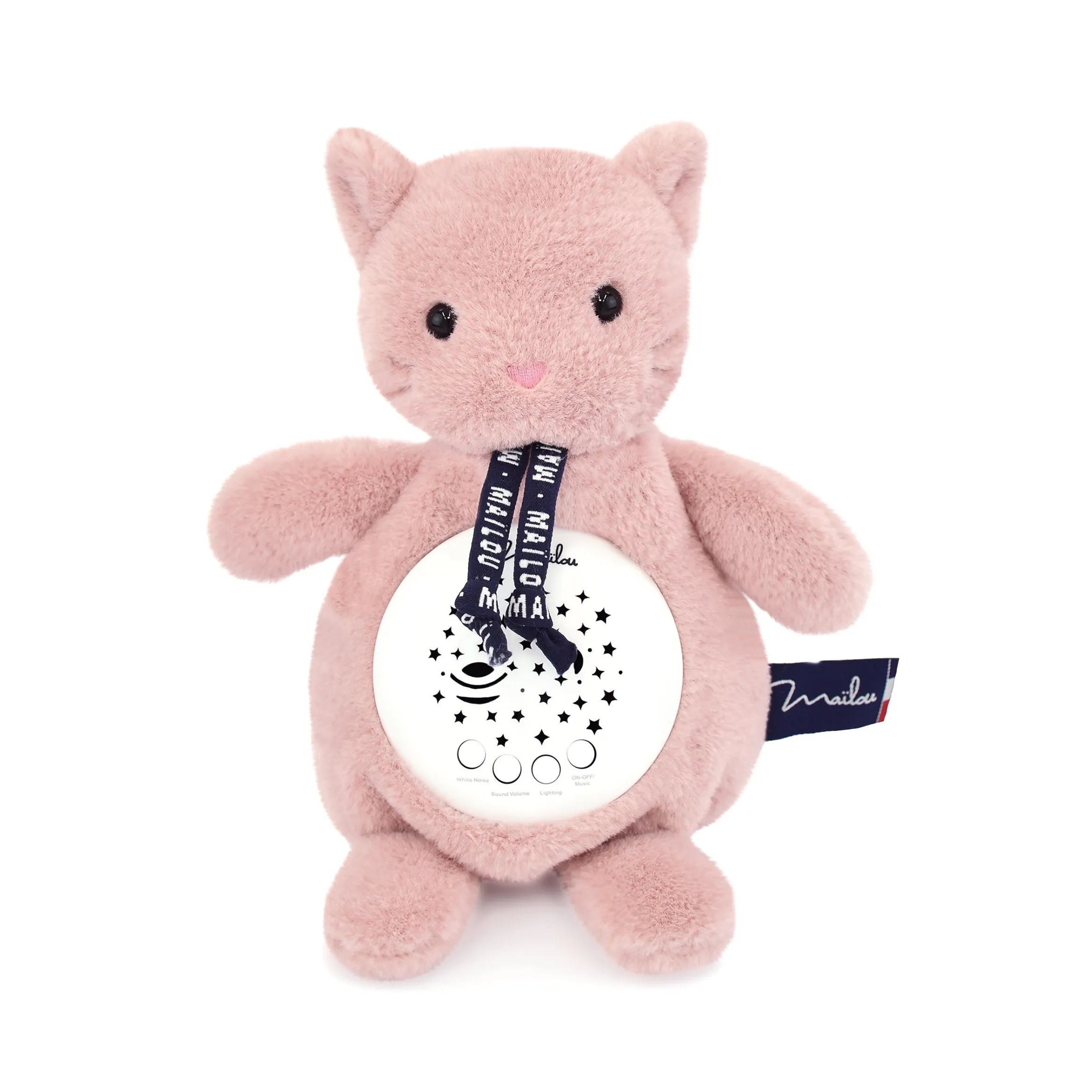 VEILLEUSE MUSICALE / PROJECTEUR D'ETOILES - Chat rose