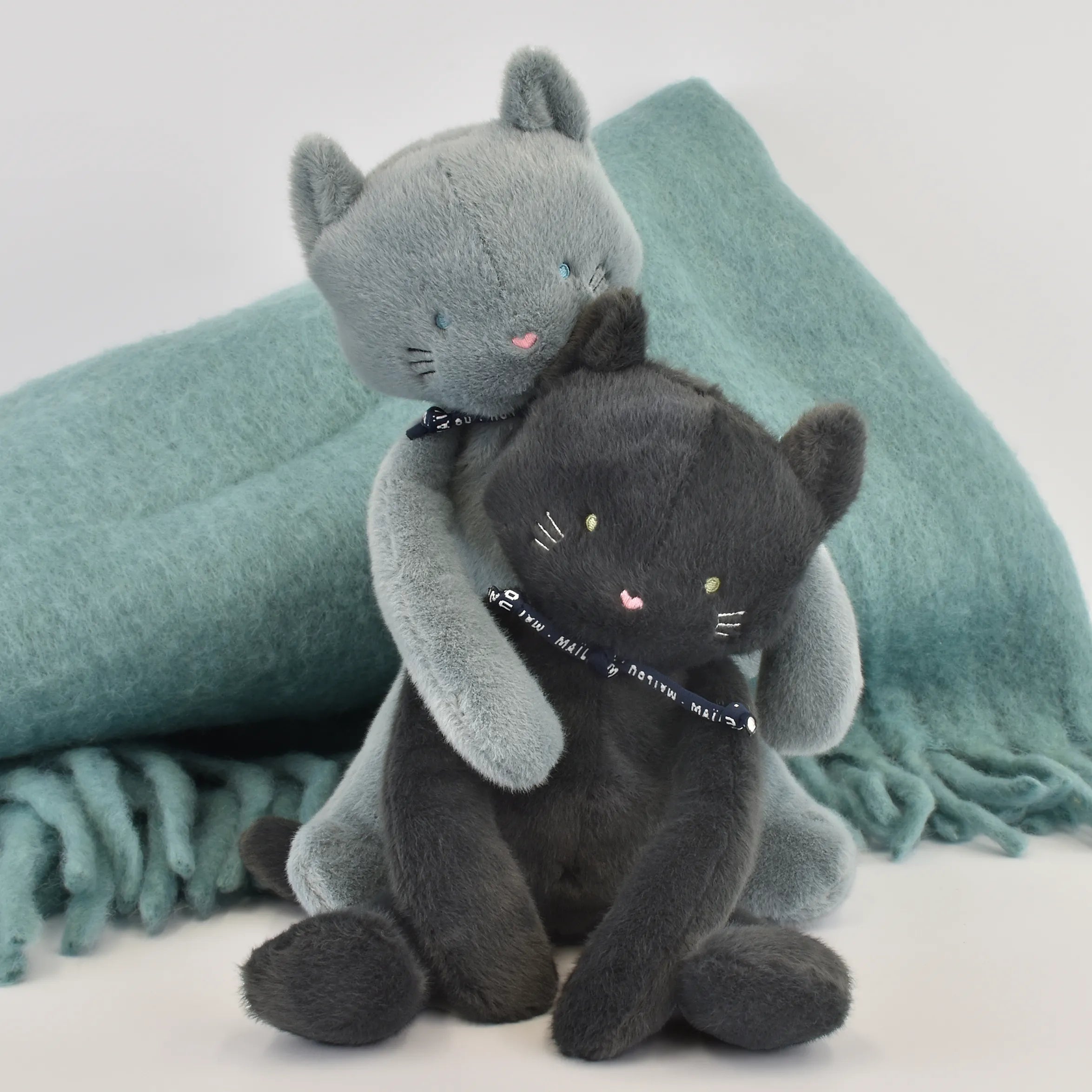 Chat Méloé 37cm - Bleu Gris