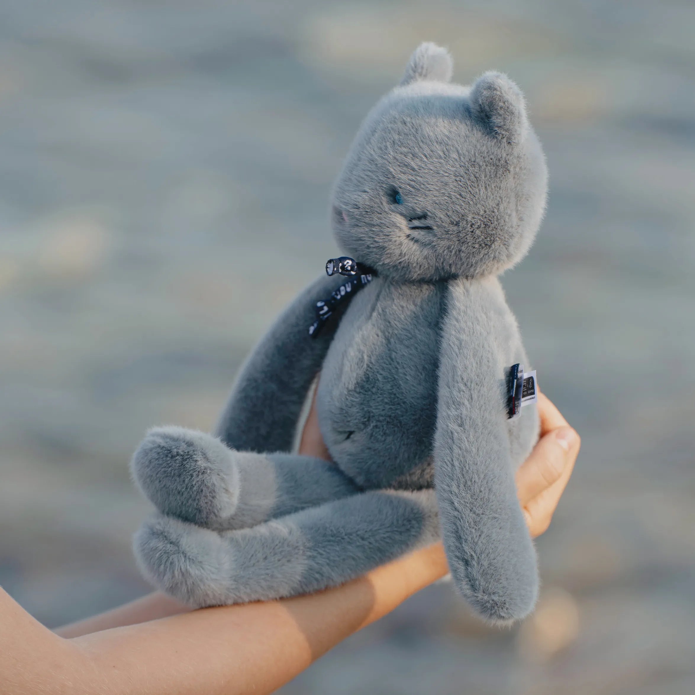 Chat Méloé 37cm - Bleu Gris