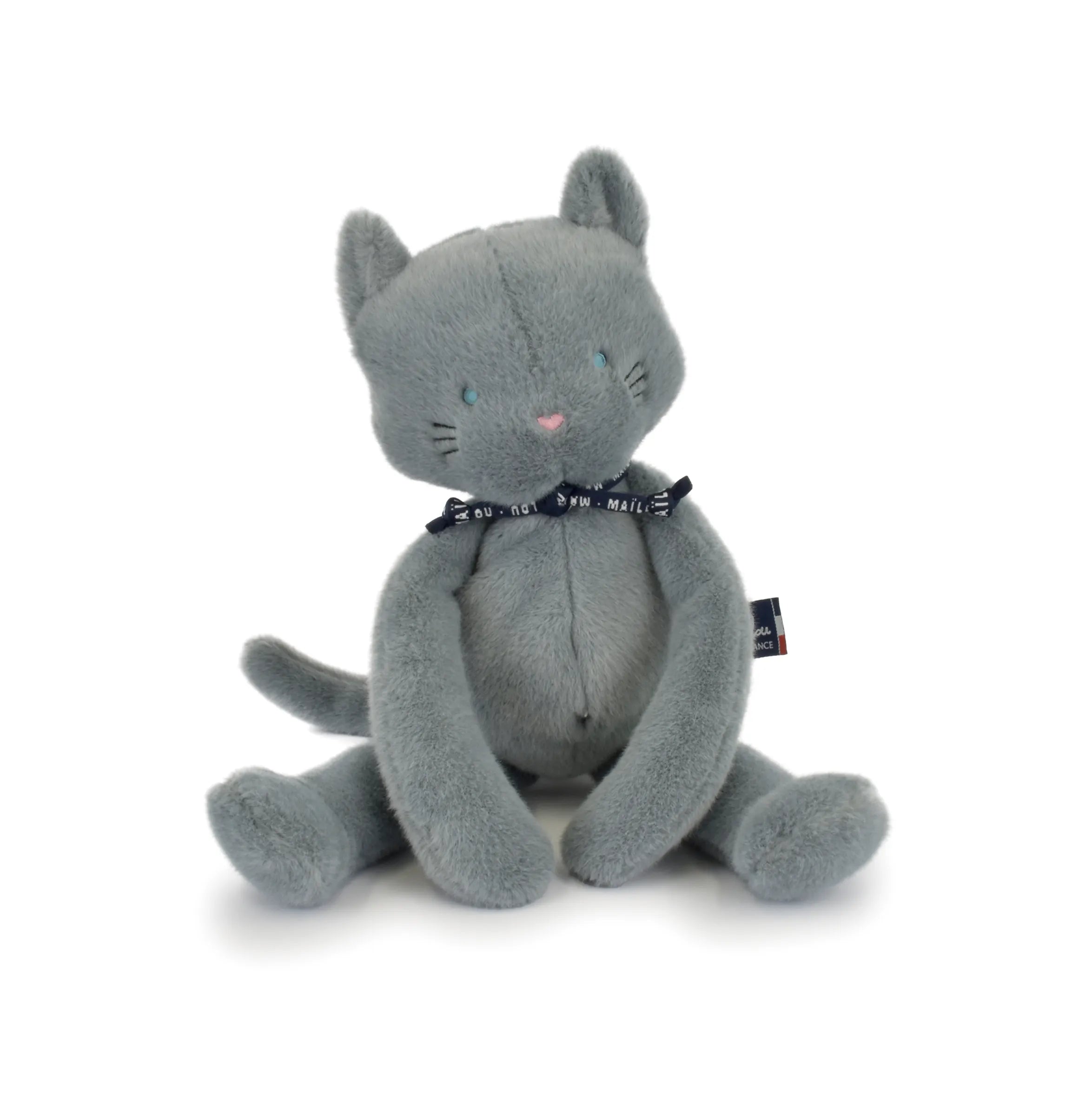 Chat Méloé 37cm - Bleu Gris