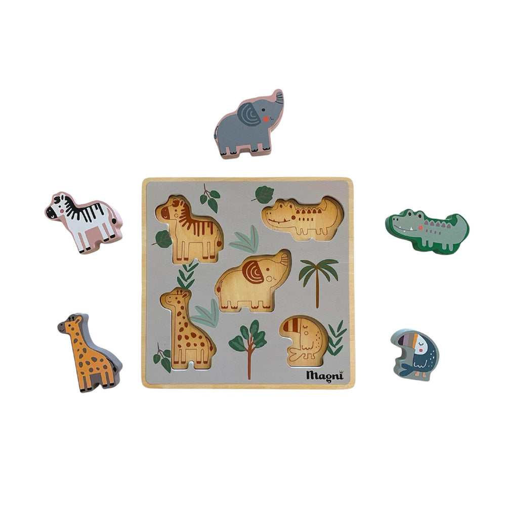 Magni – Puzzle d’éveil en bois – Les animaux de la savane