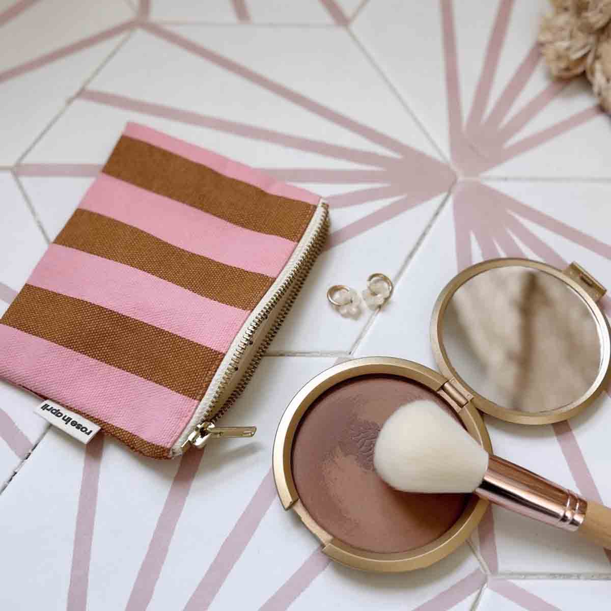Porte-monnaie Marie  Rayures Strawberry / Caramel