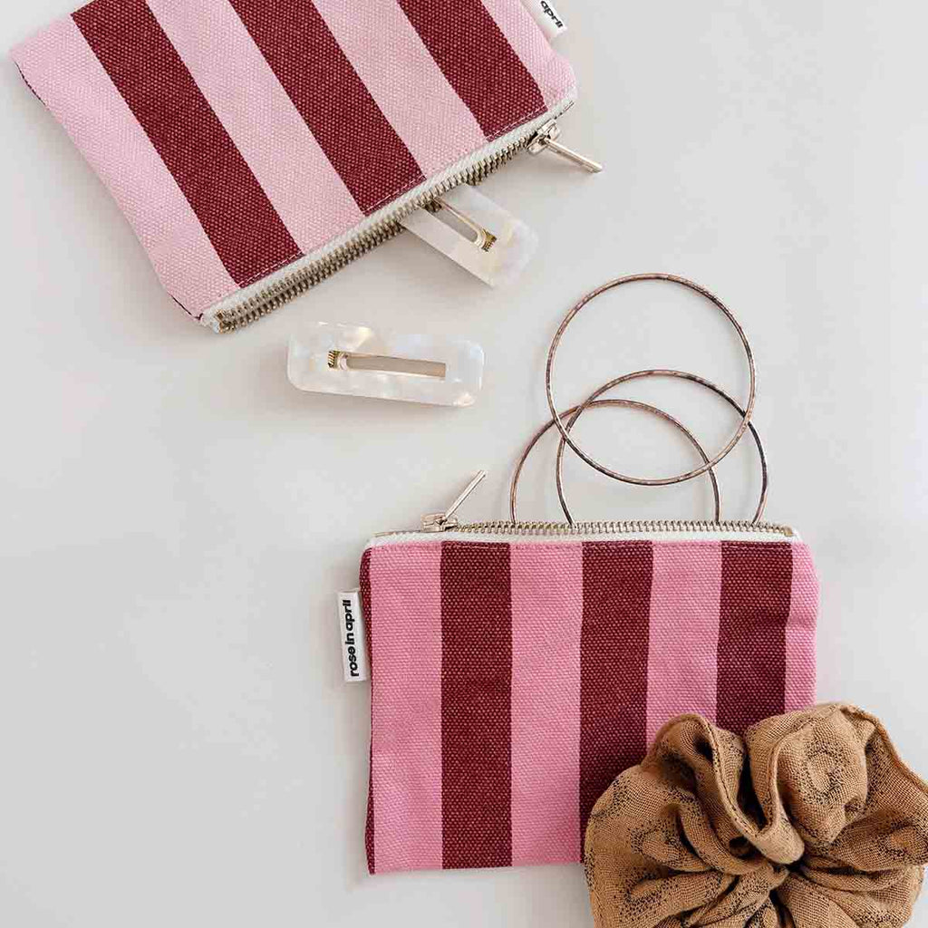 Porte-monnaie Marie  Rayures Brick / Pink