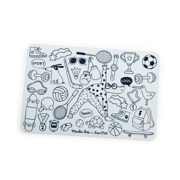 Mini set en silicone a colorier + 4 crayons - Les Loufoques