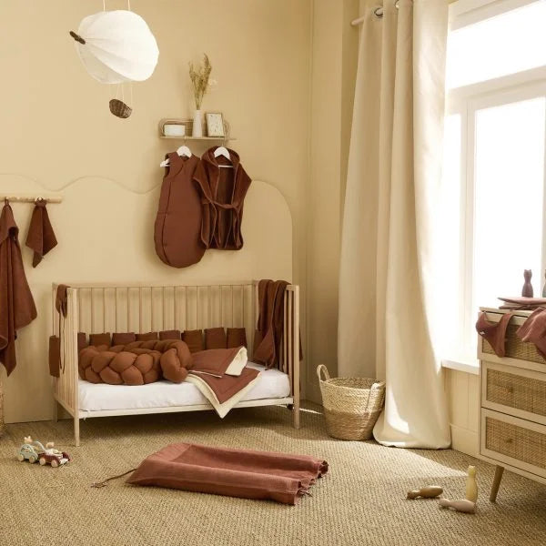 Bavoir naissance bi-matière toffee – Mix & Match