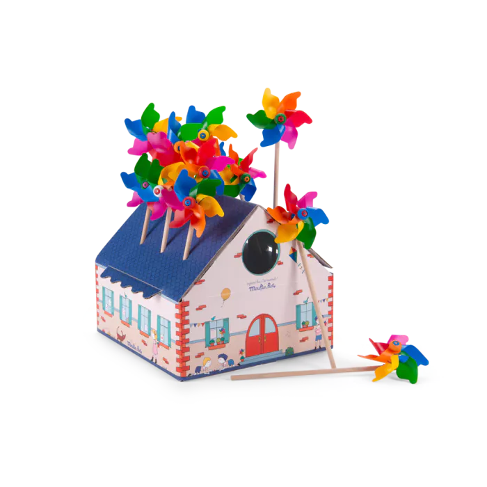 Moulin à vent multicolore