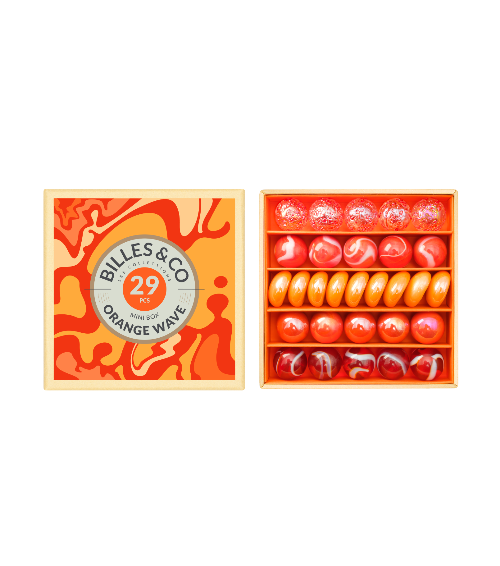 Billes - Vagues orange (Mini Box)