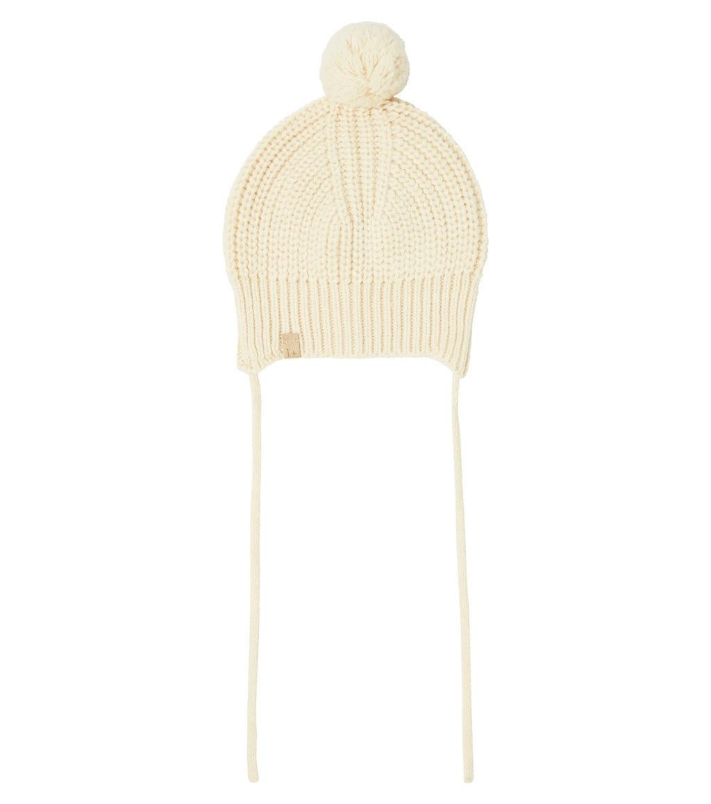 Bonnet MEREL écru en maille côtelée